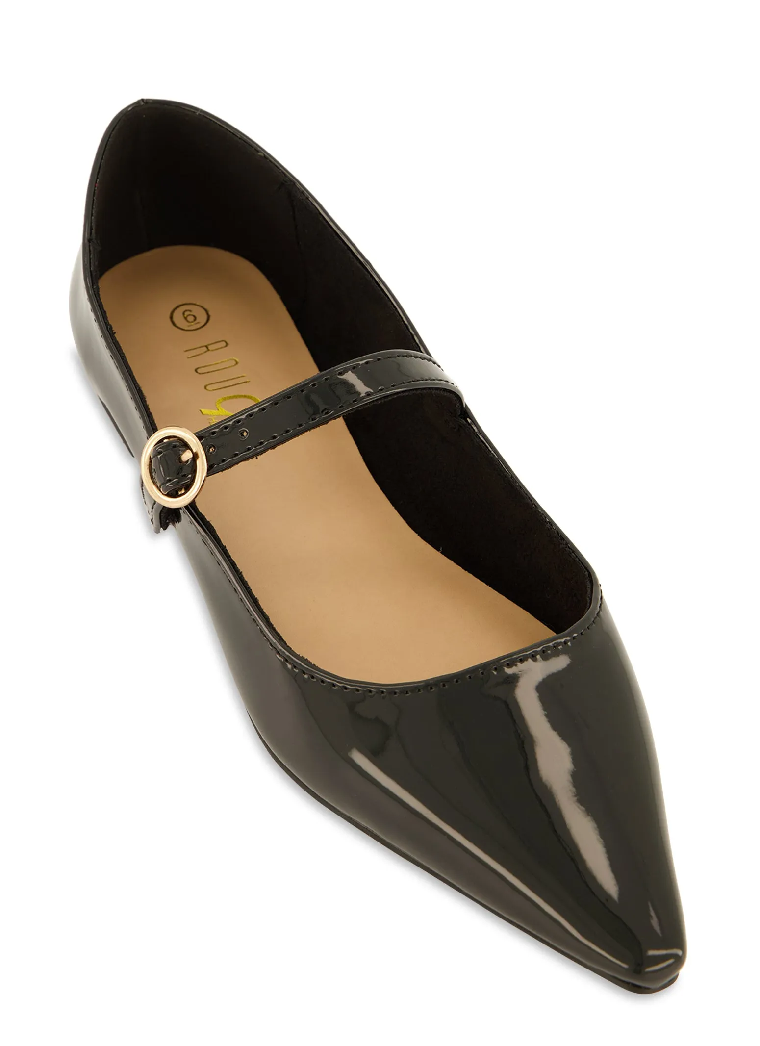 Pointed Toe Buckle Strap Flats sold by Rainbow