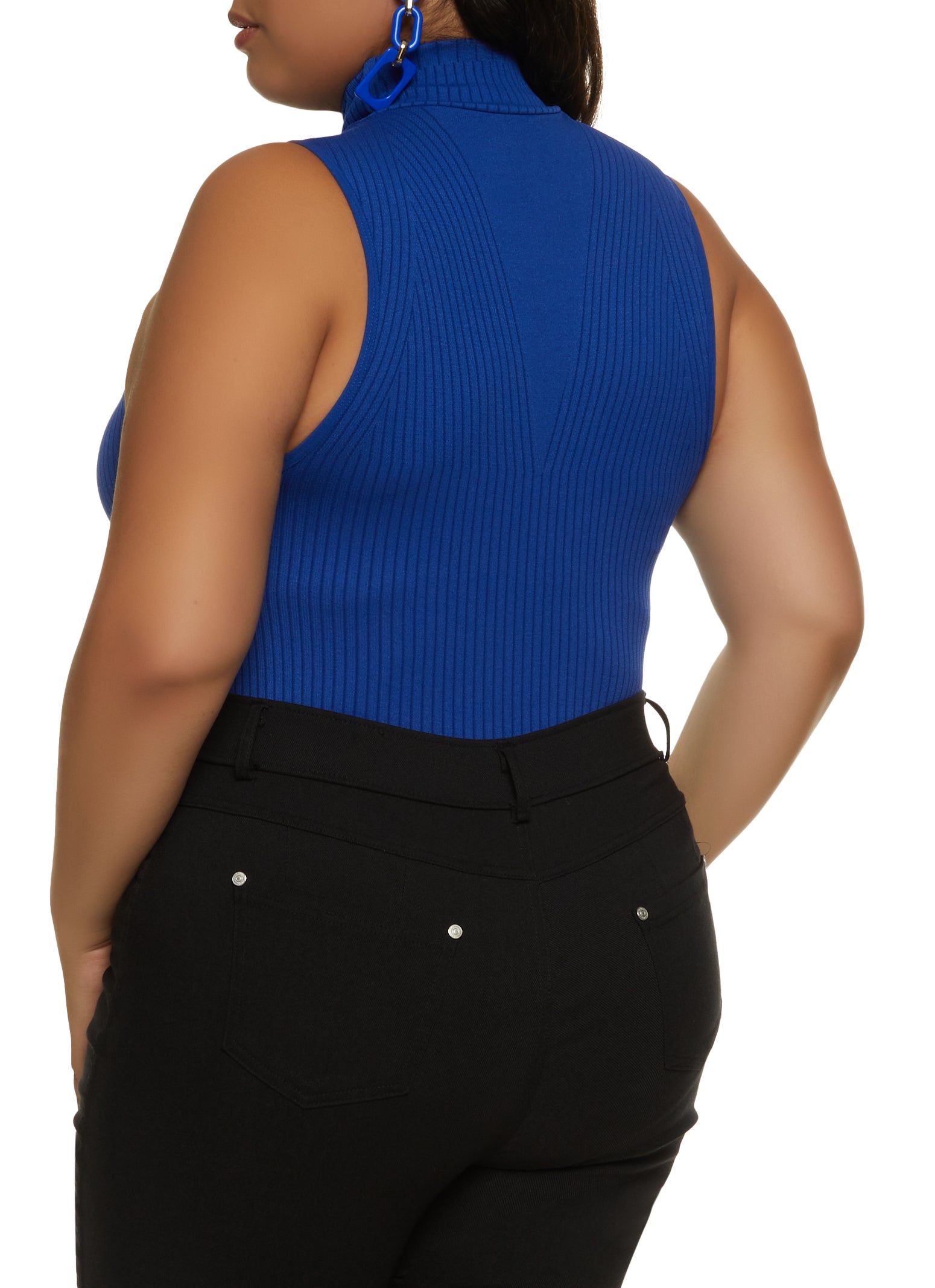 Plus Size Ribbed Mock Neck Bodysuit sold by Rainbow product image thumbnail 3