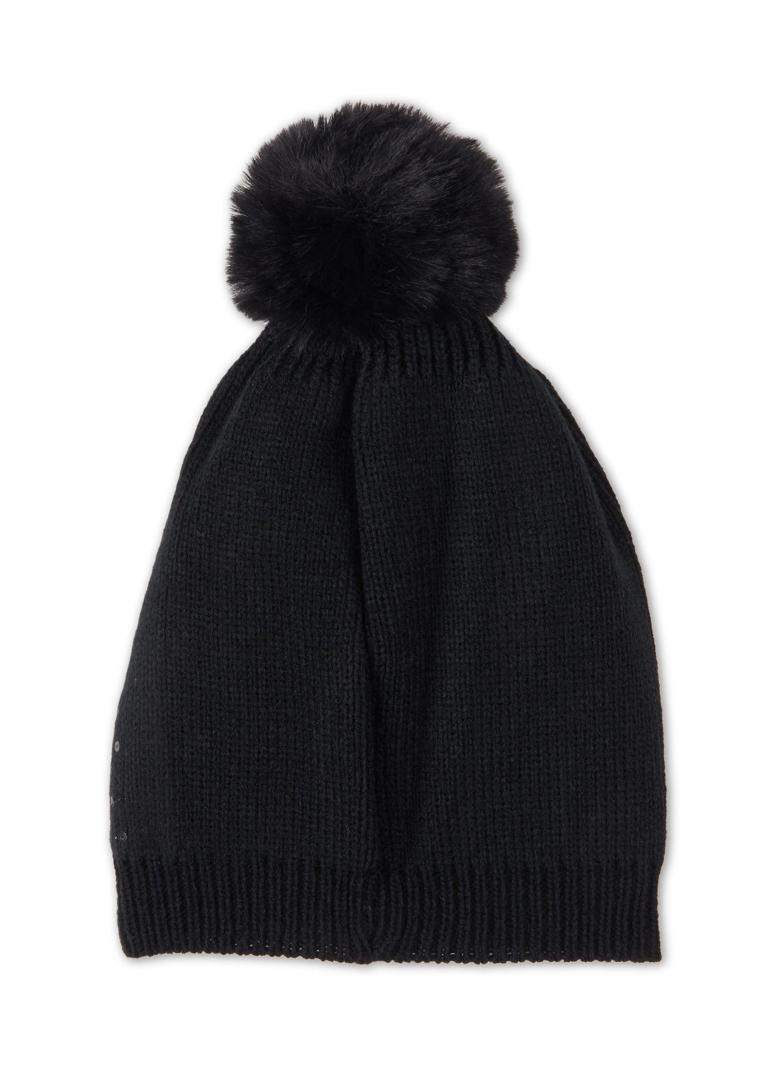 Sequin Faux Fur Pom Pom Beanie sold by Rainbow product image thumbnail 3