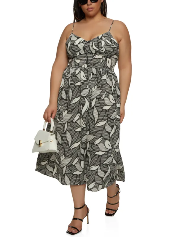 Plus Size Printed Bustier Maxi Sundress sold by Rainbow