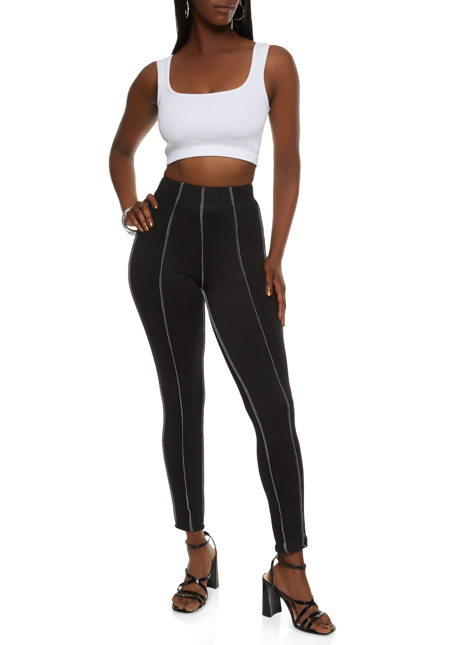 Contrast Stitch High Waisted Leggings sold by Rainbow product image thumbnail 2