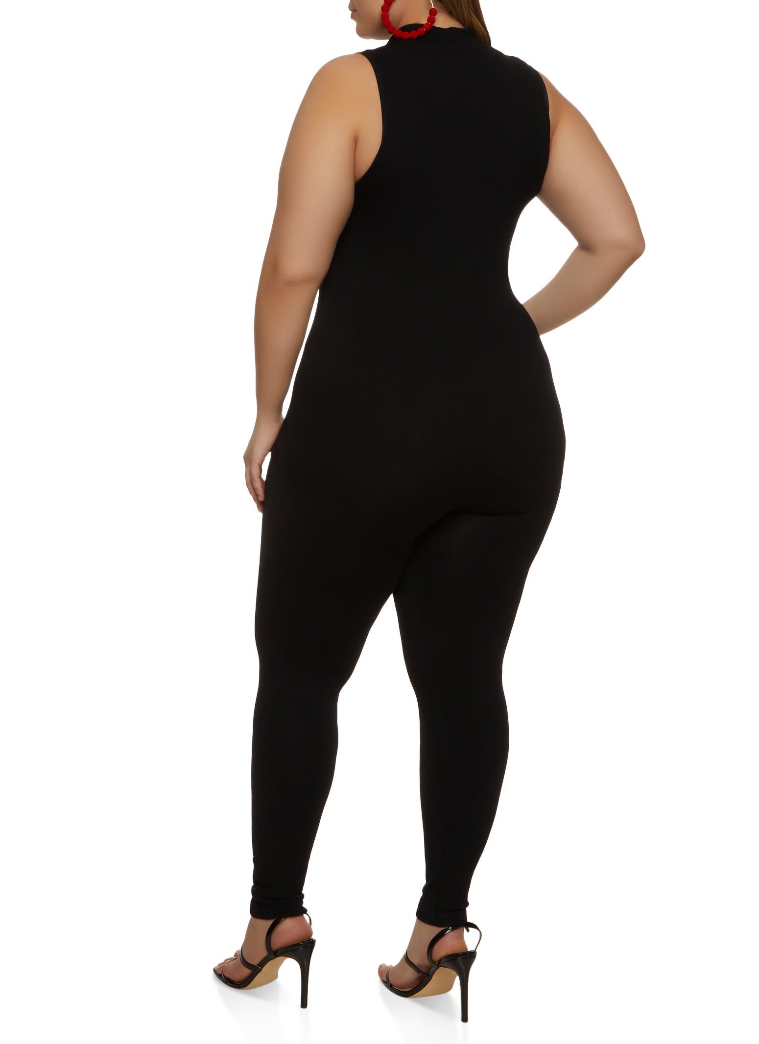 Plus Size Sleeveless Half Zip Catsuit sold by Rainbow product image thumbnail 2