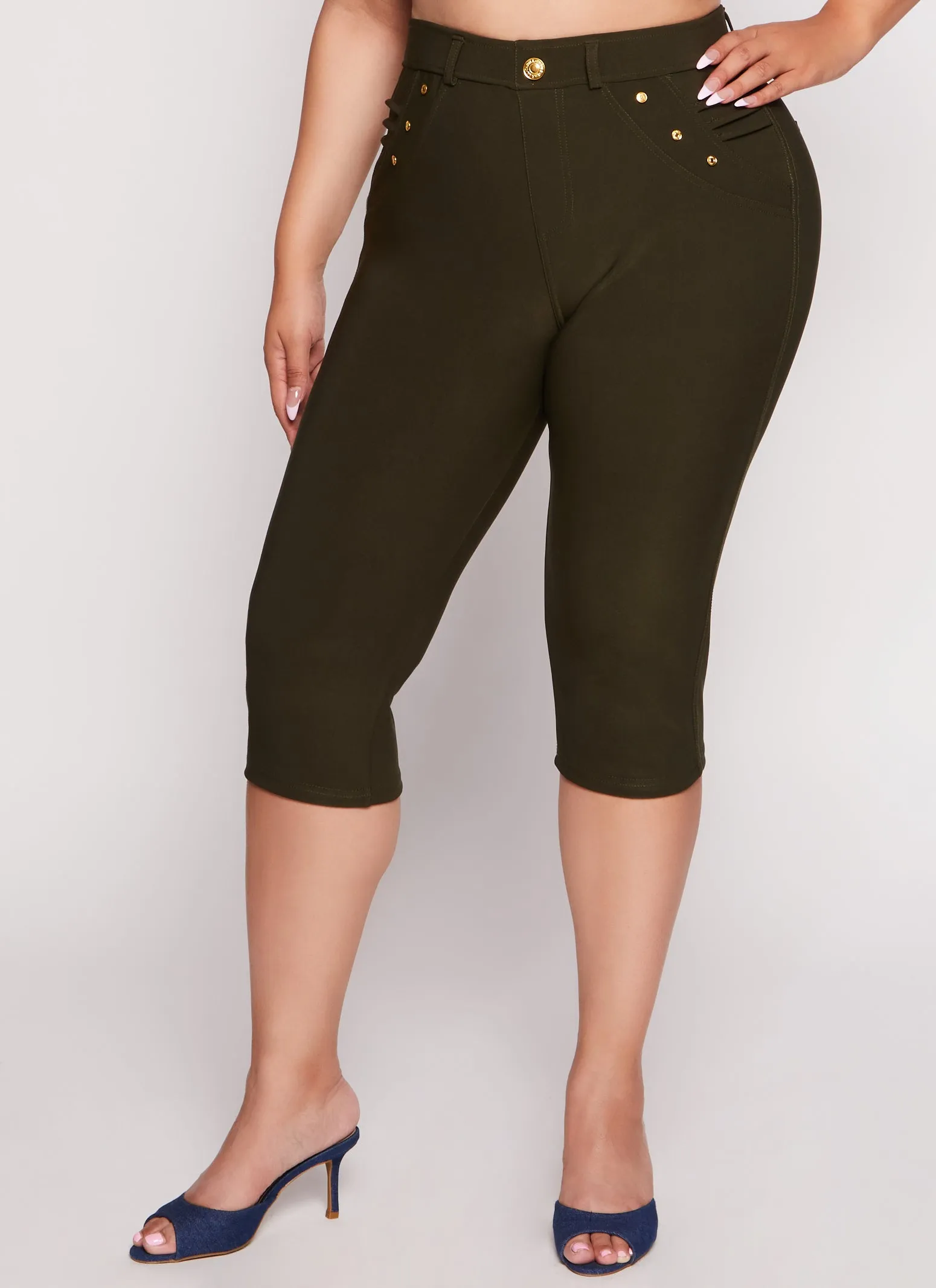 Plus Size Snatched High Waist Capri Pants sold by Rainbow product image thumbnail 2