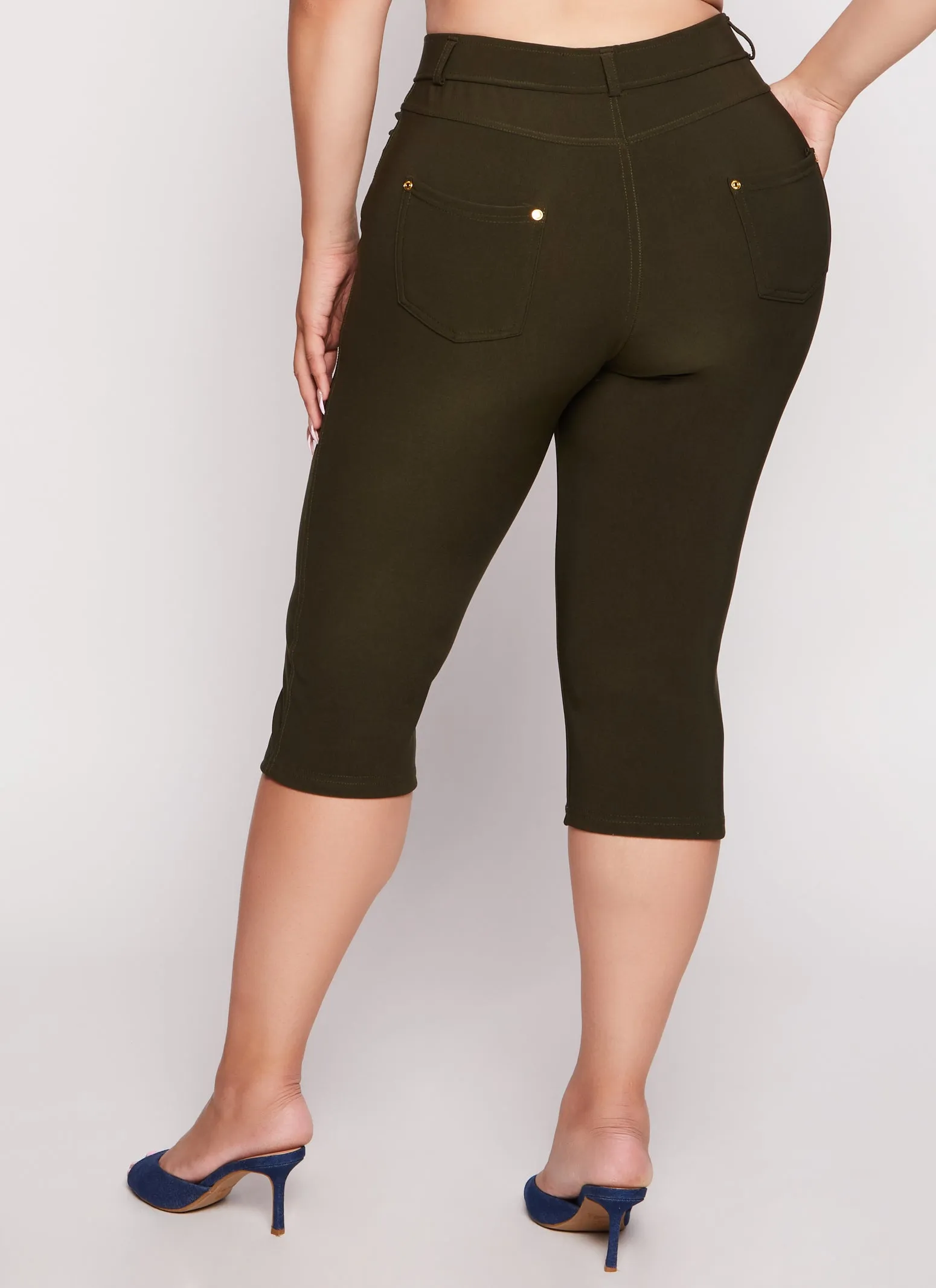 Plus Size Snatched High Waist Capri Pants sold by Rainbow product image thumbnail 3