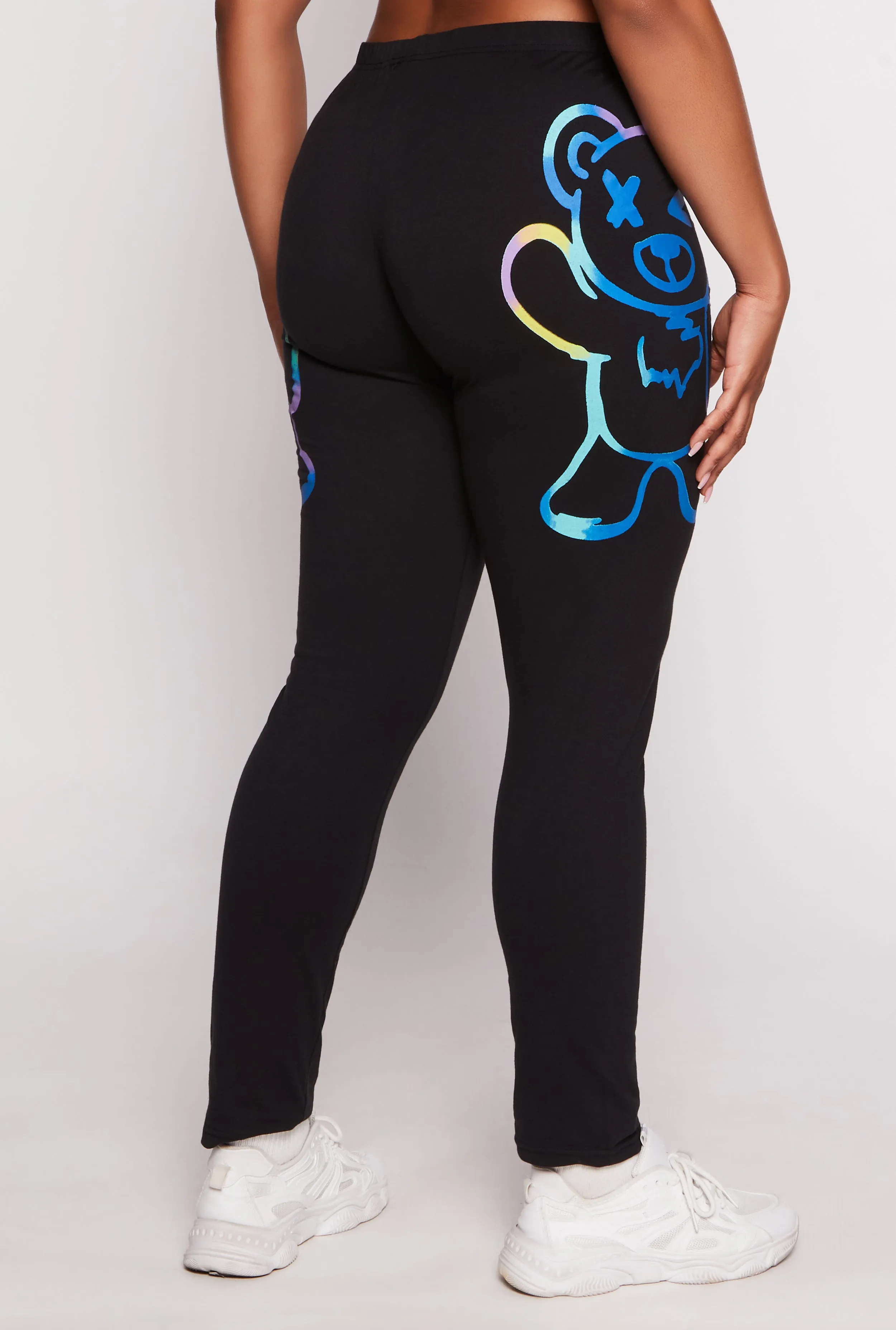 Plus Size Bear Side Graphic High Waist Leggings sold by Rainbow product image thumbnail 3