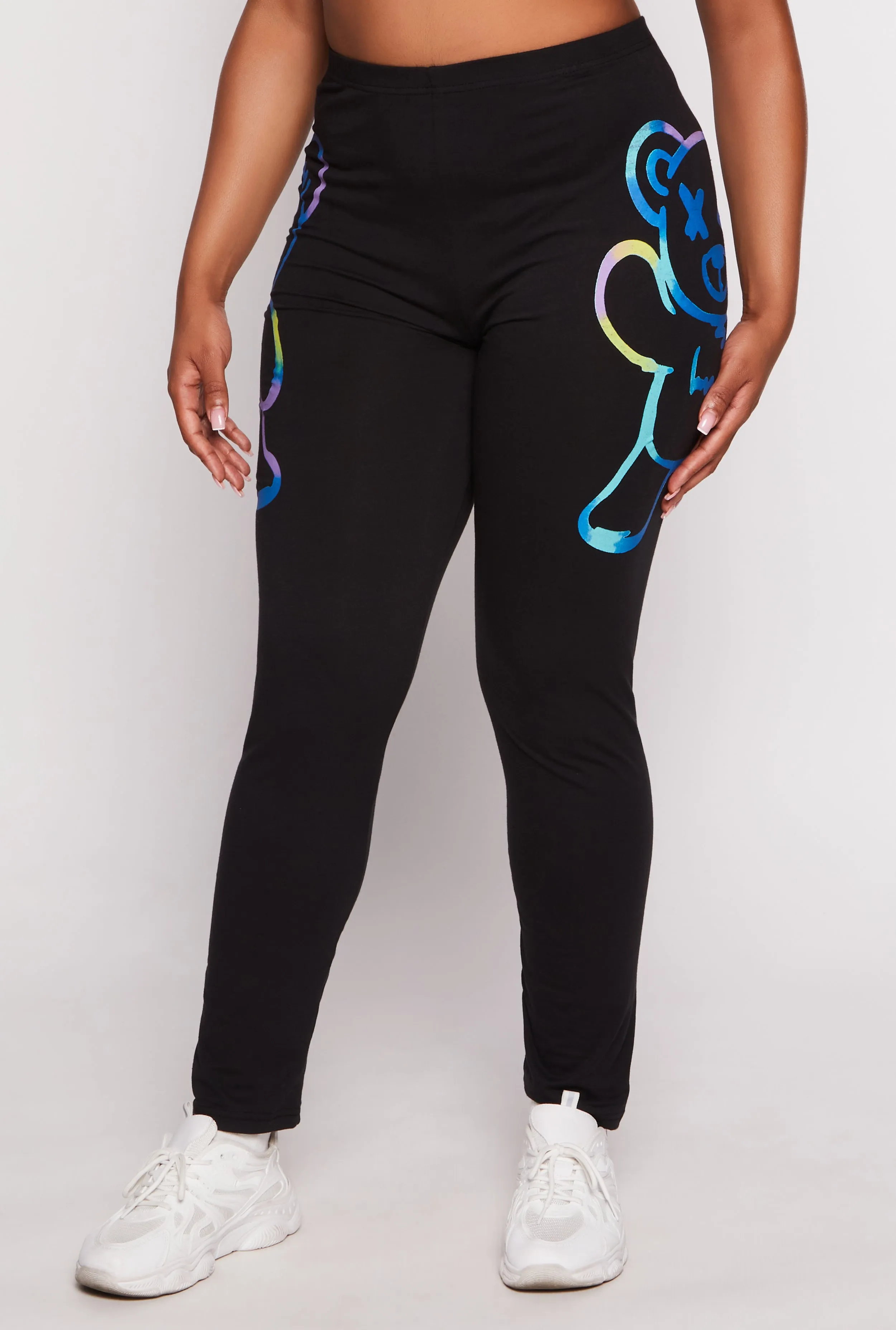 Plus Size Bear Side Graphic High Waist Leggings sold by Rainbow product image thumbnail 2