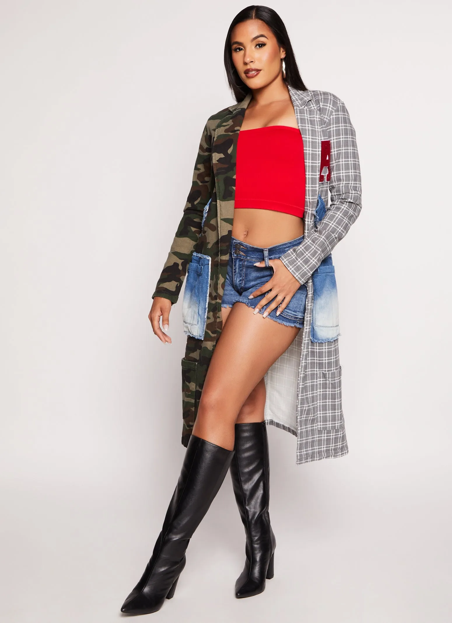 LA Chenille Patch Camo Plaid Duster sold by Rainbow product image thumbnail 2