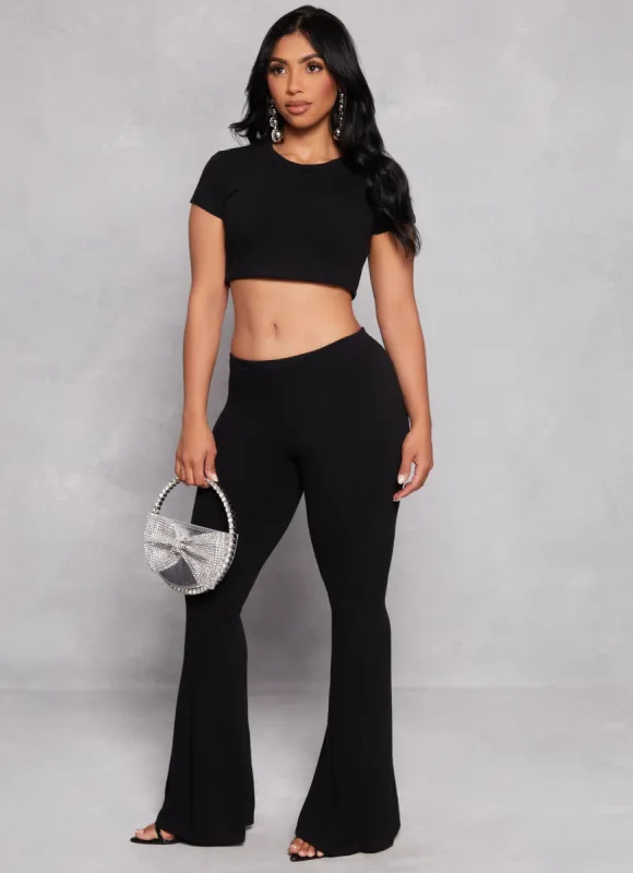 High Waisted Pull On Flare Pants sold by Rainbow