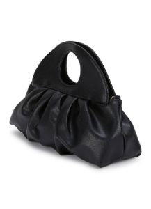 Faux Leather Pleated Convertible Pouch Clutch sold by Rainbow