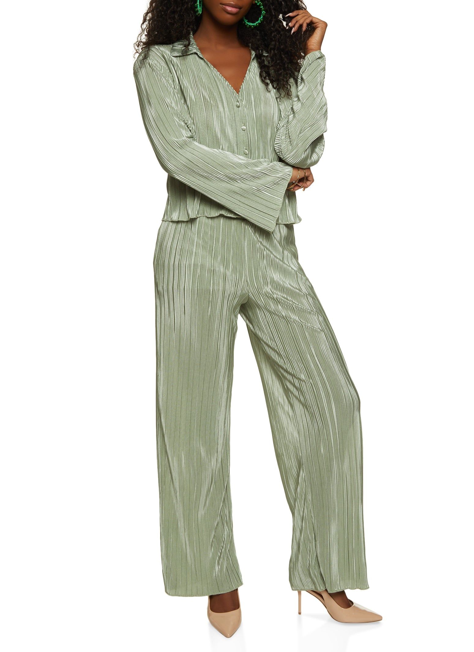 Plisse Button Front Top sold by Rainbow product image thumbnail 2