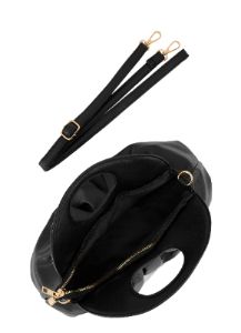 Faux Leather Pleated Convertible Pouch Clutch sold by Rainbow