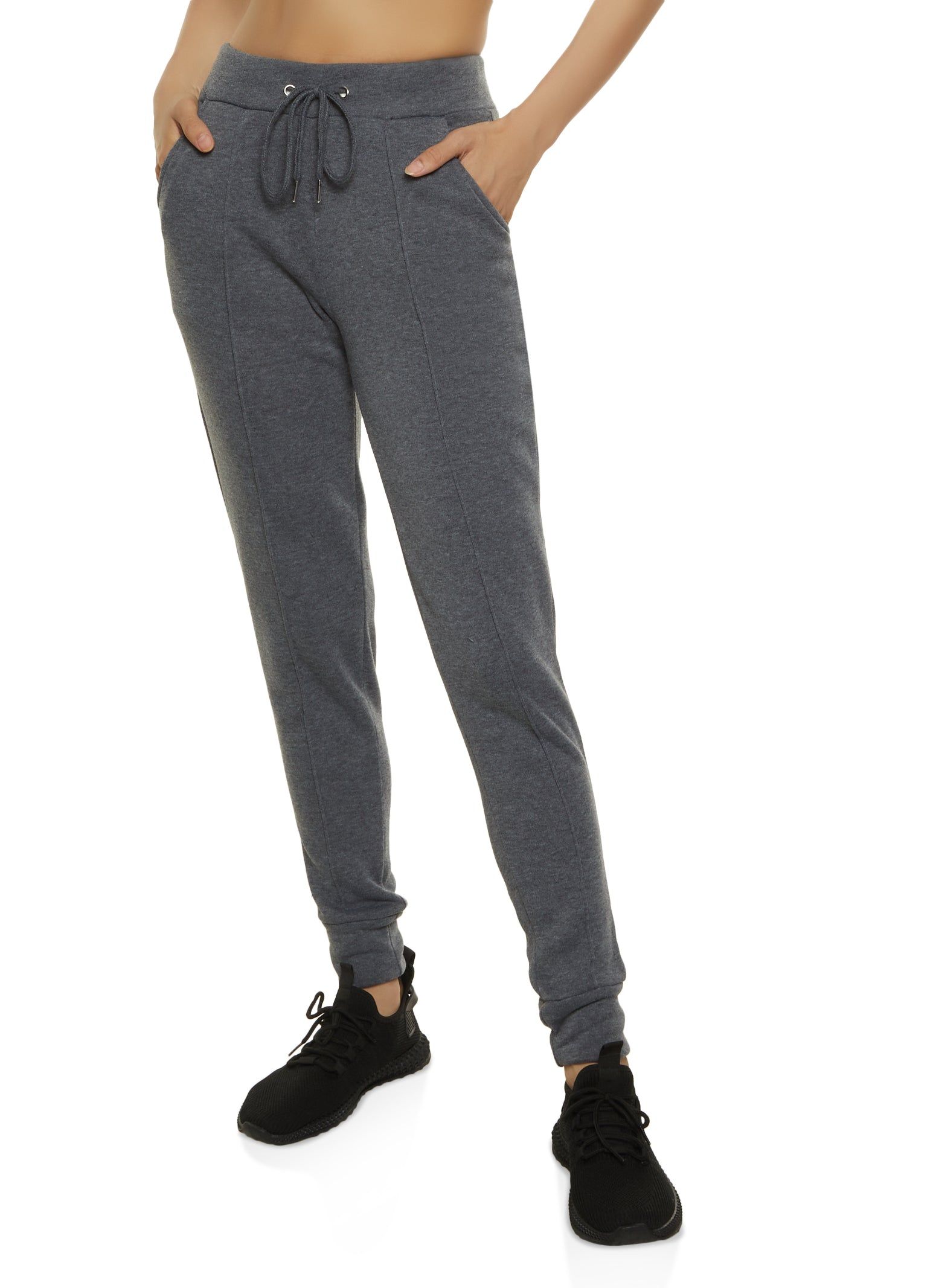 Solid Fleece Pintuck Joggers sold by Rainbow