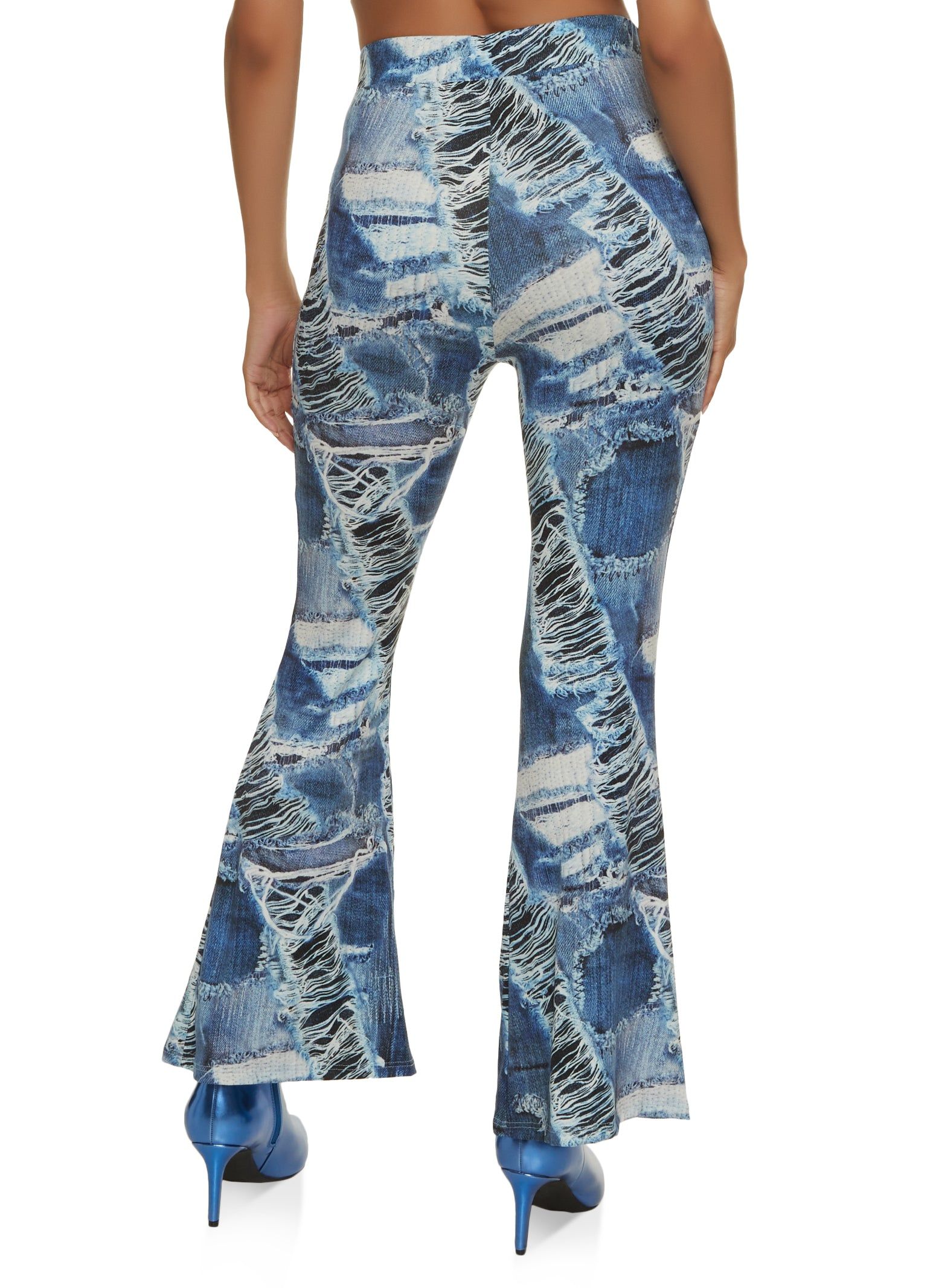 Distressed Print High Waist Flare Pants sold by Rainbow product image thumbnail 2