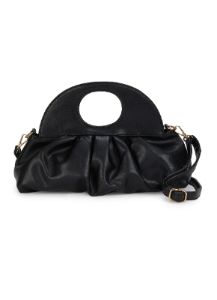 Faux Leather Pleated Convertible Pouch Clutch sold by Rainbow