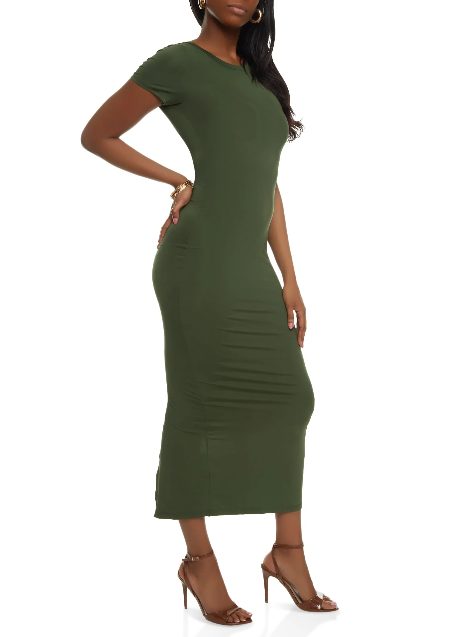 Daisy Solid Crew Neck Maxi Dress sold by Rainbow product image thumbnail 2
