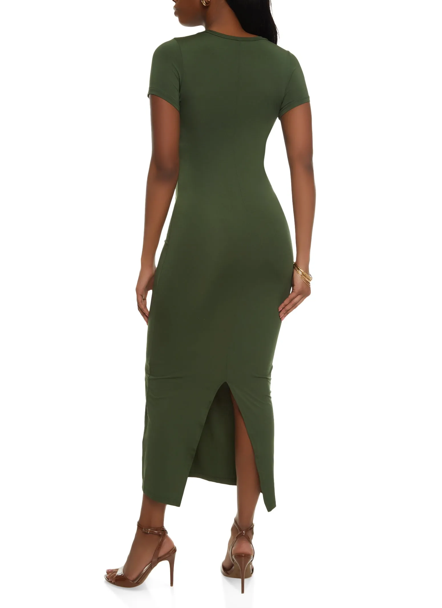 Daisy Solid Crew Neck Maxi Dress sold by Rainbow product image thumbnail 3