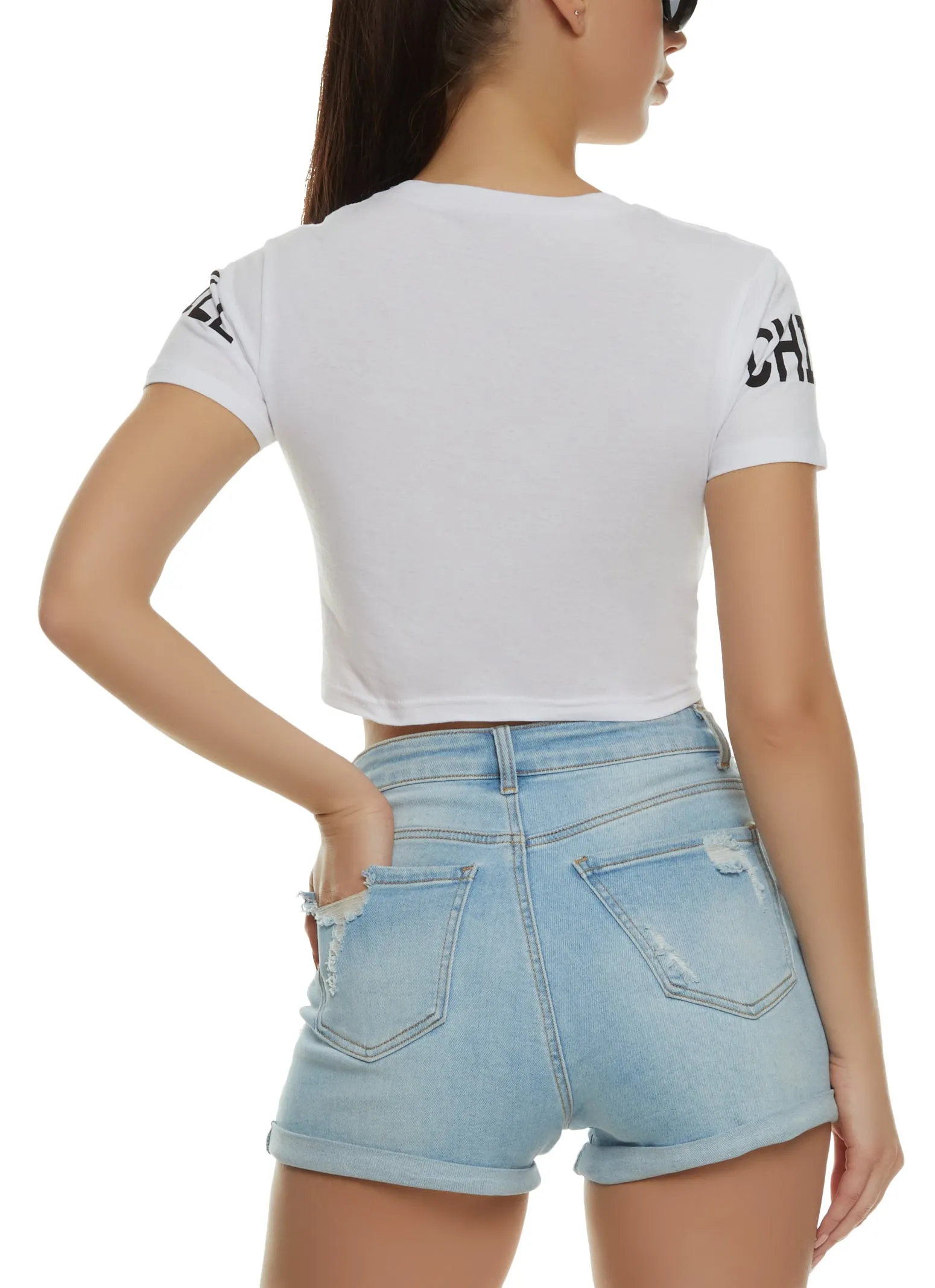 Sequin Chill Bear Hanky Hem Graphic Tee sold by Rainbow product image thumbnail 2