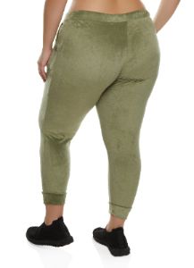 Plus Size Velour High Waisted Joggers sold by Rainbow