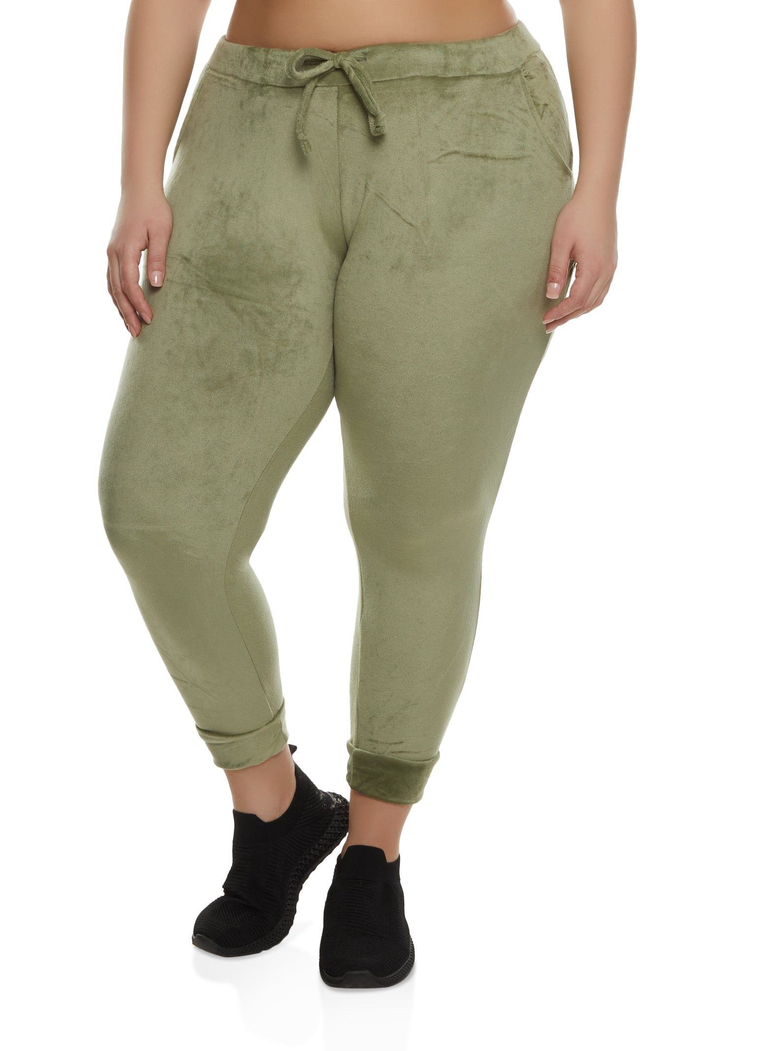 Plus Size Velour High Waisted Joggers sold by Rainbow