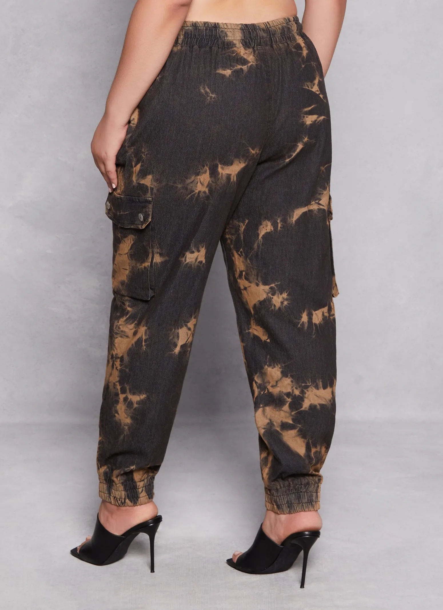 Plus Size Tie Dye Denim Joggers sold by Rainbow product image thumbnail 3