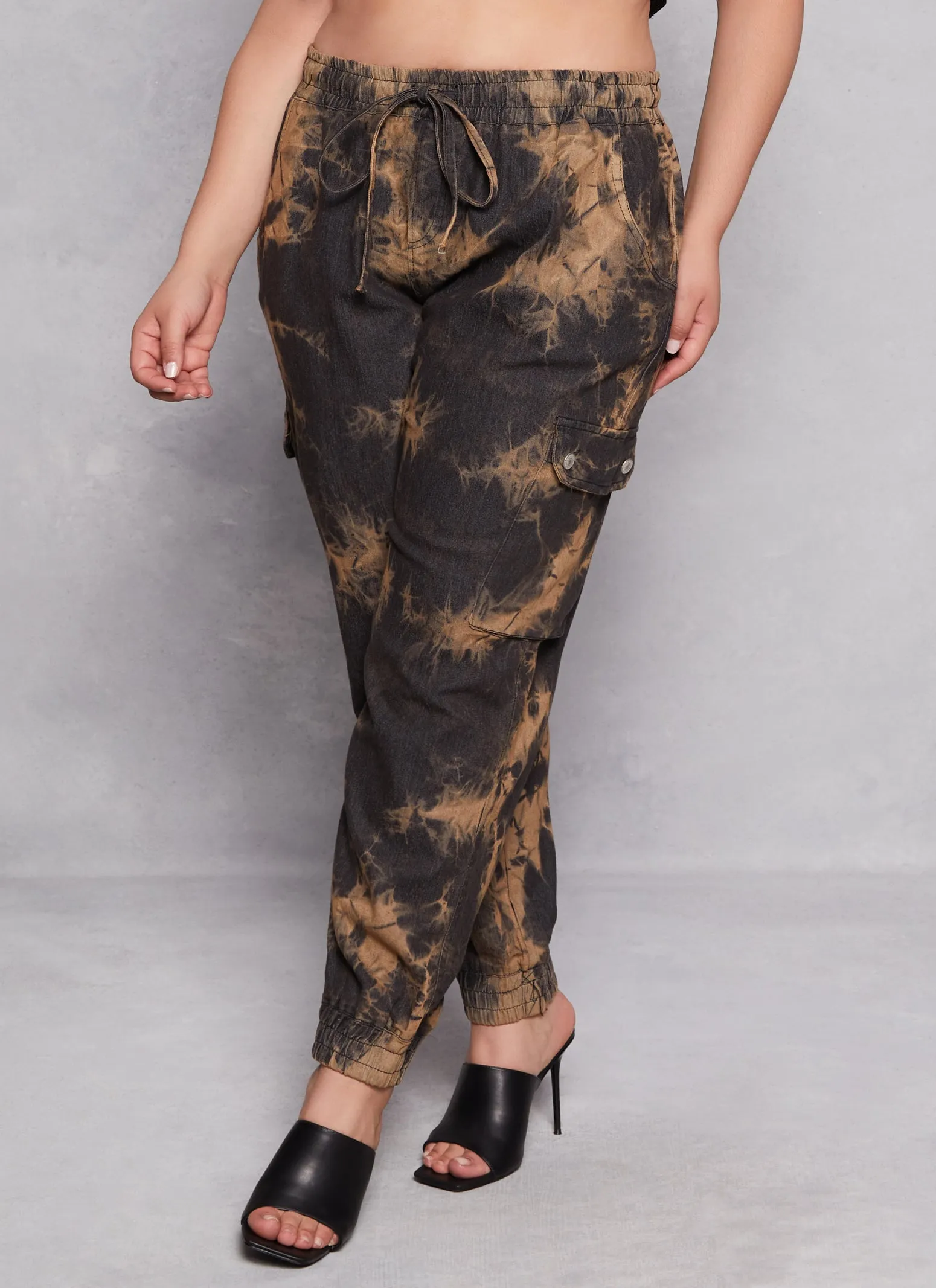 Plus Size Tie Dye Denim Joggers sold by Rainbow product image thumbnail 2