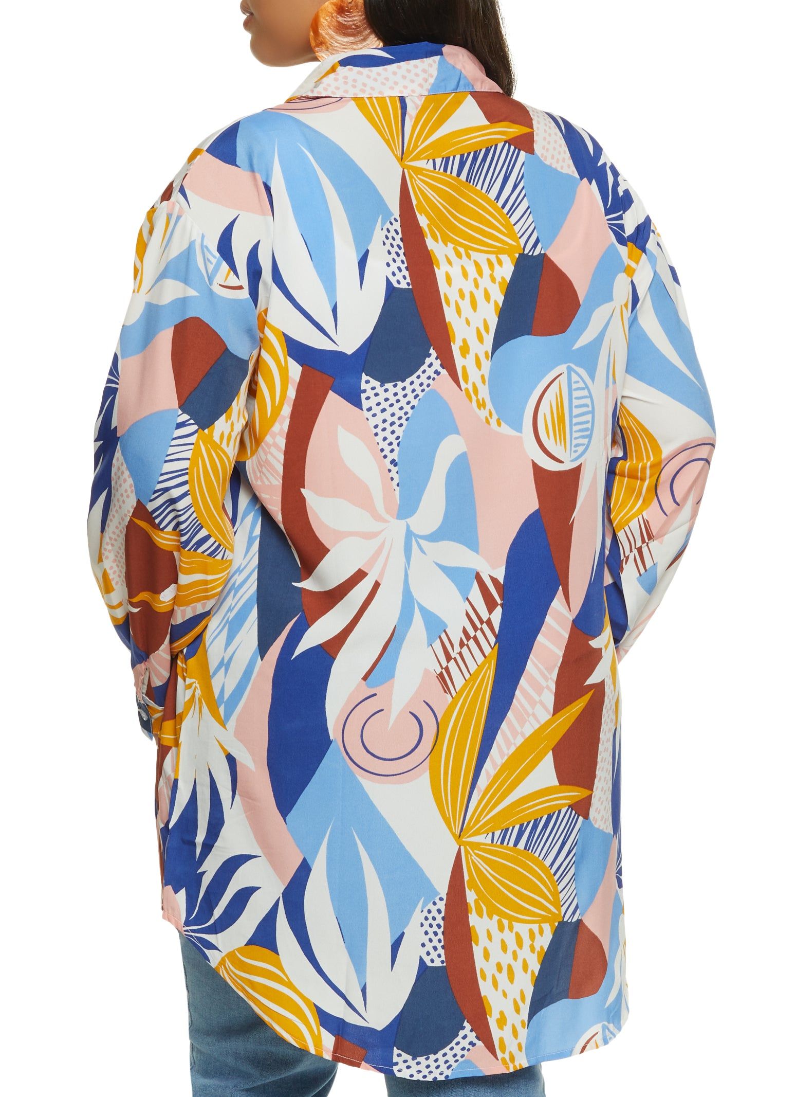 Plus Size Abstract Print Tunic Shirt sold by Rainbow product image thumbnail 3