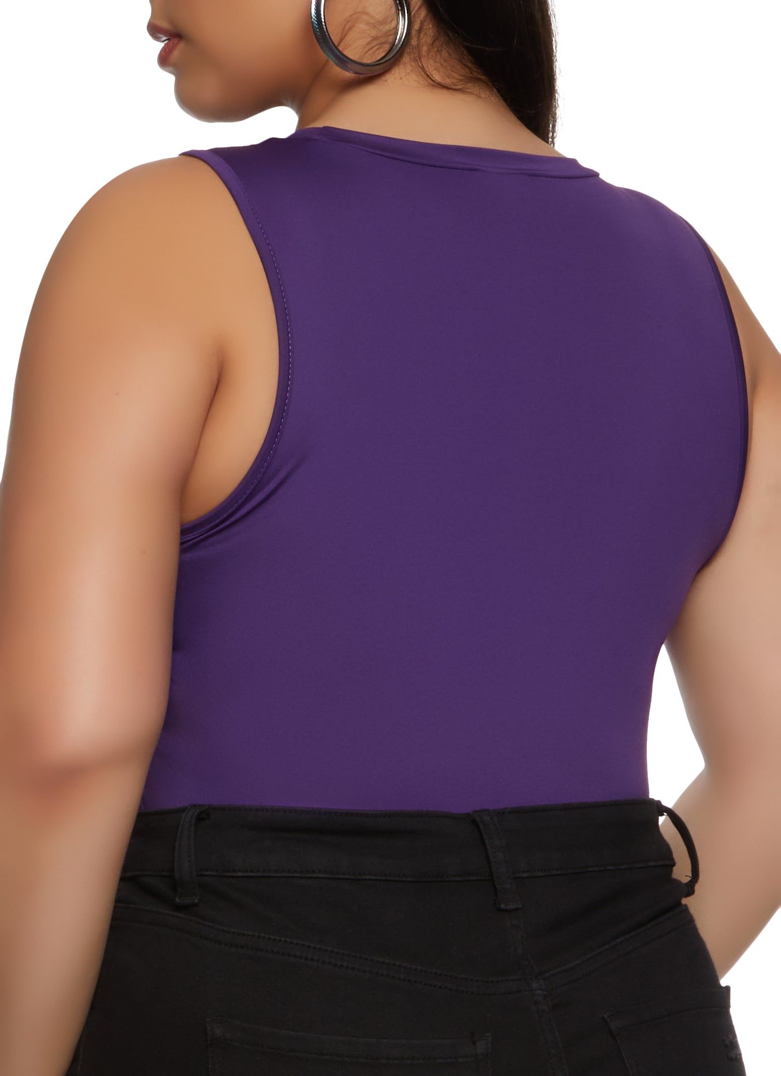 Plus Size Crew Neck Tank Bodysuit sold by Rainbow product image thumbnail 3