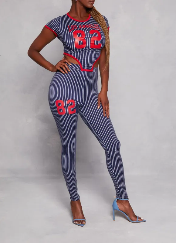 82 Pinstripe High Waist Leggings sold by Rainbow