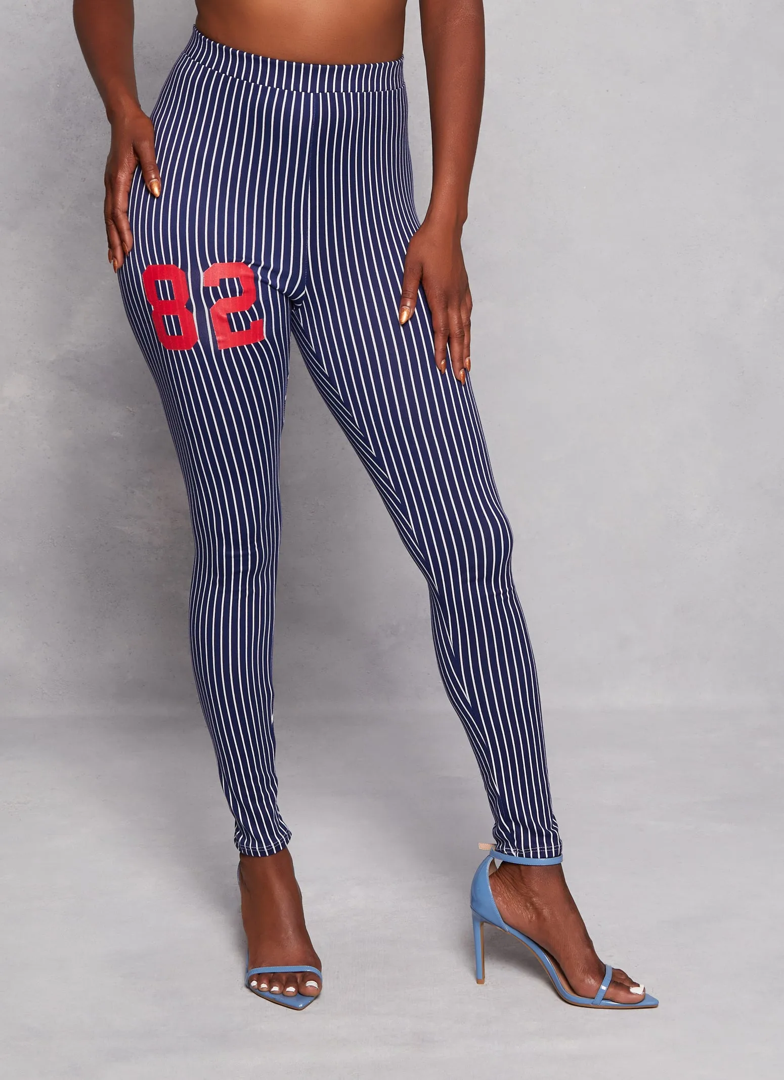 82 Pinstripe High Waist Leggings sold by Rainbow product image thumbnail 2