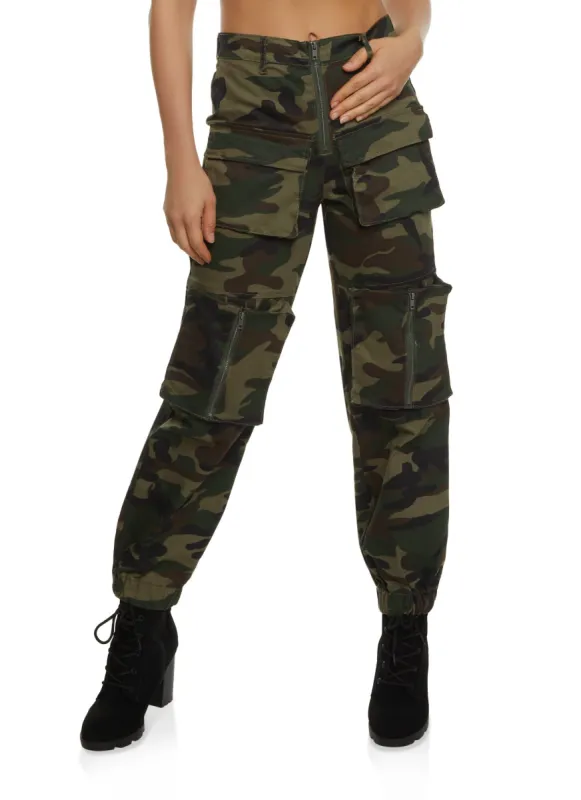 Zip Front Cargo Joggers sold by Rainbow