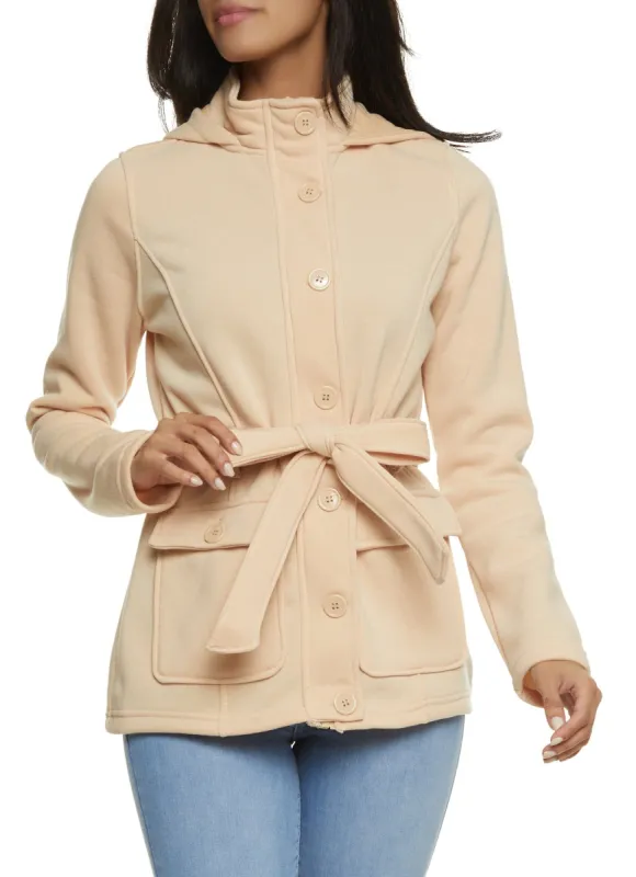 Tie Waist Belted Button Front Coat sold by Rainbow