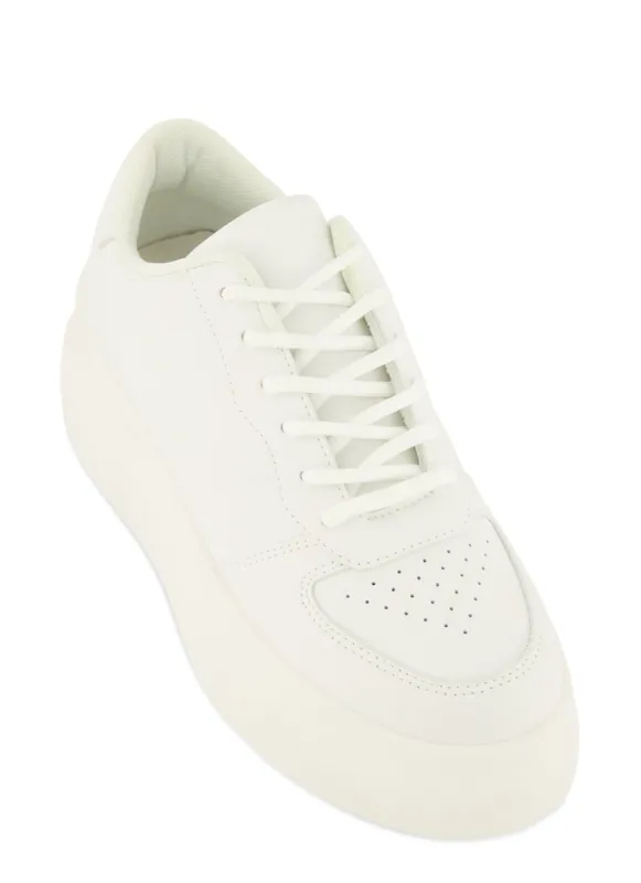 Low Platform Lace Up Sneakers sold by Rainbow