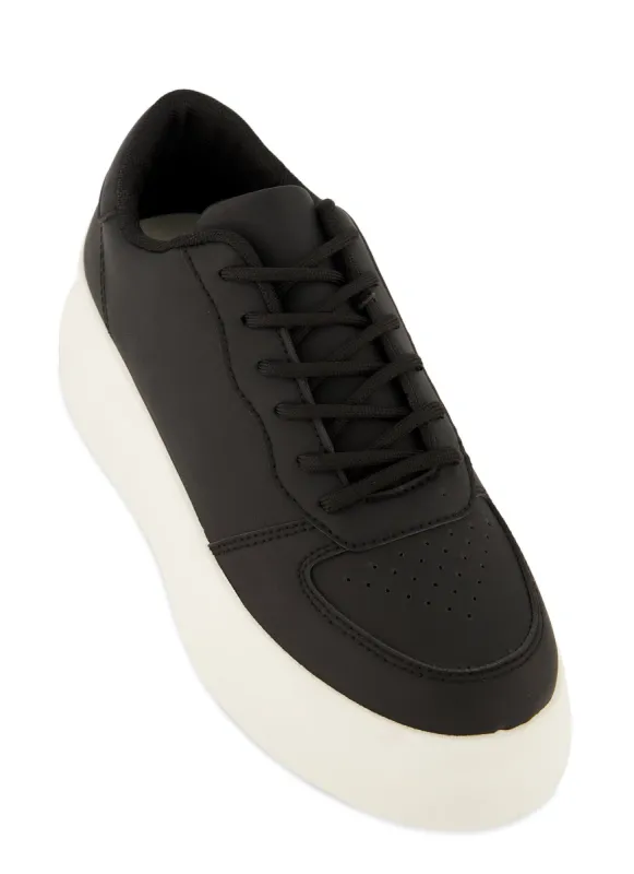 Low Platform Lace Up Sneakers sold by Rainbow
