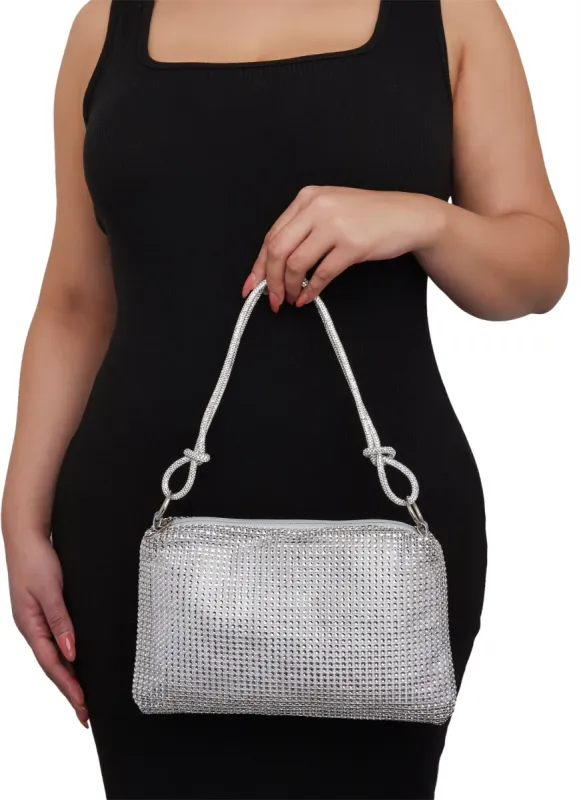 Rhinestone Knot Strap Shoulder Bag sold by Rainbow