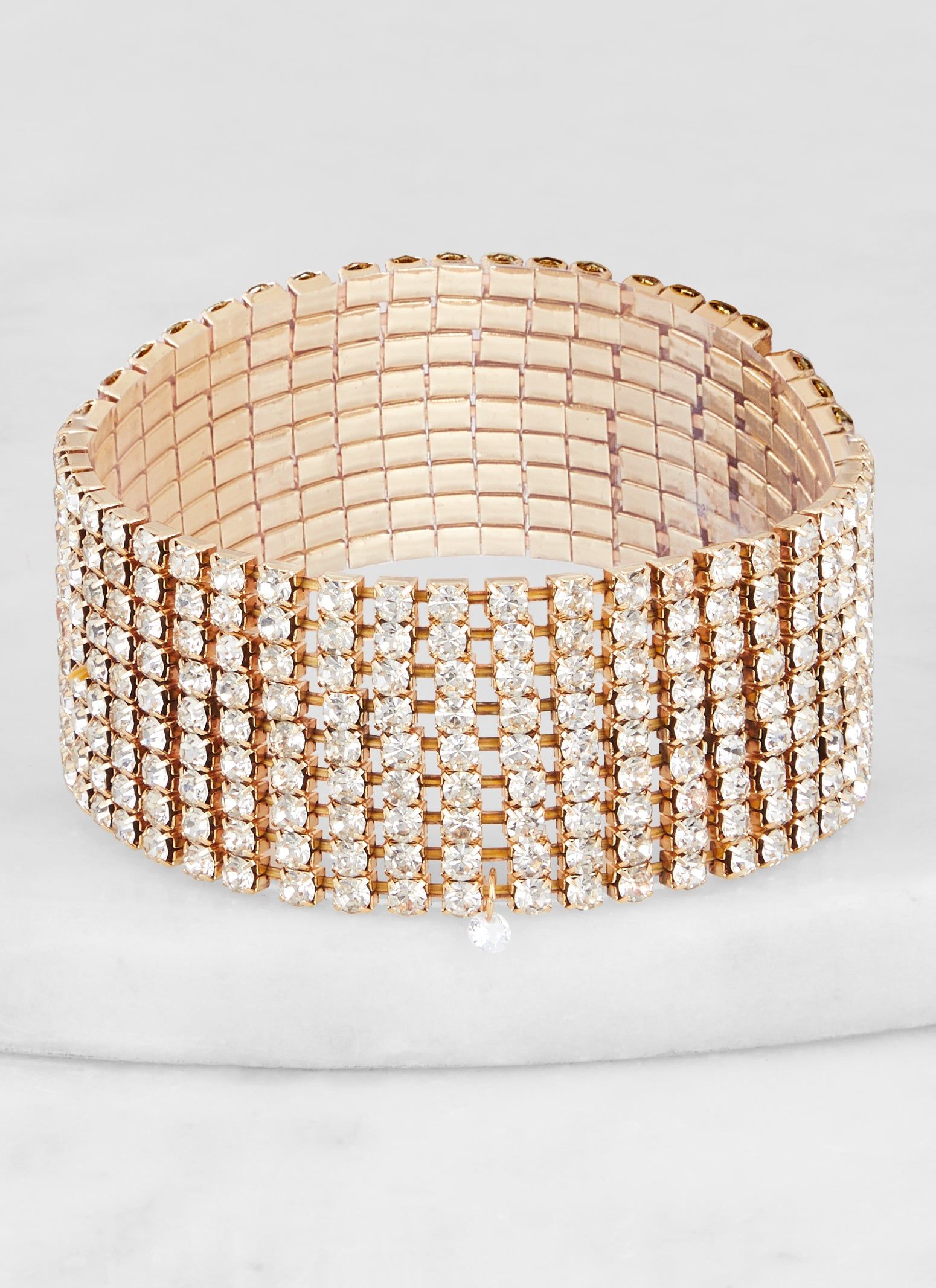 Rhinestone Nine Row Stretch Bracelet sold by Rainbow