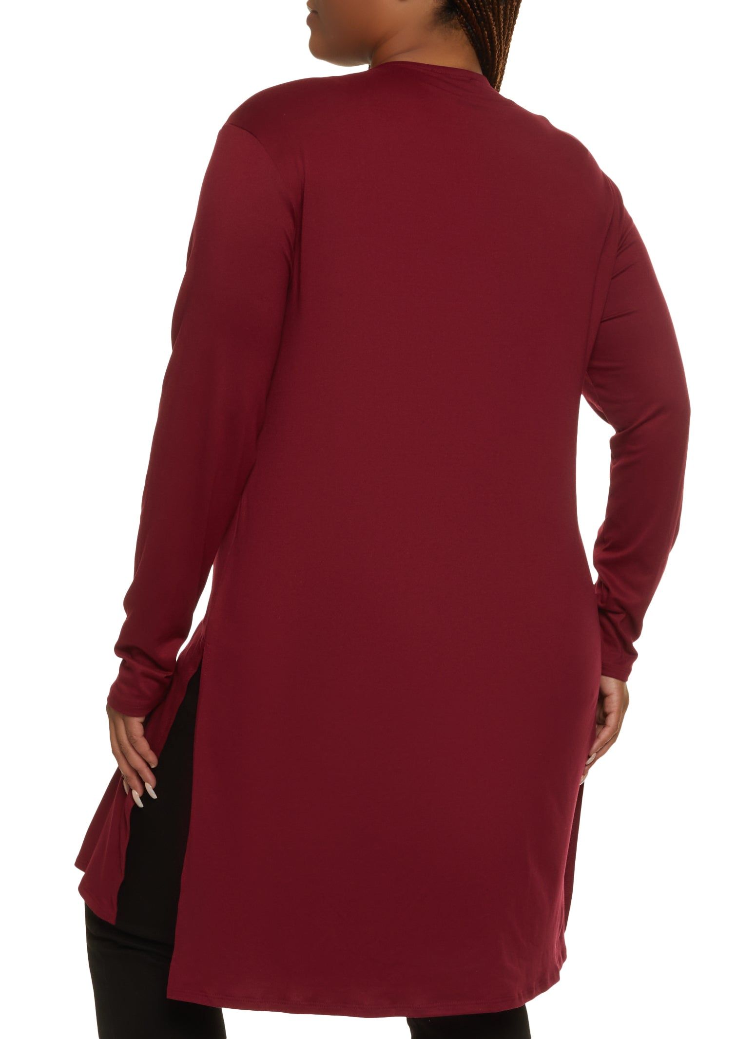 Plus Size Soft Knit Solid Duster sold by Rainbow product image thumbnail 2