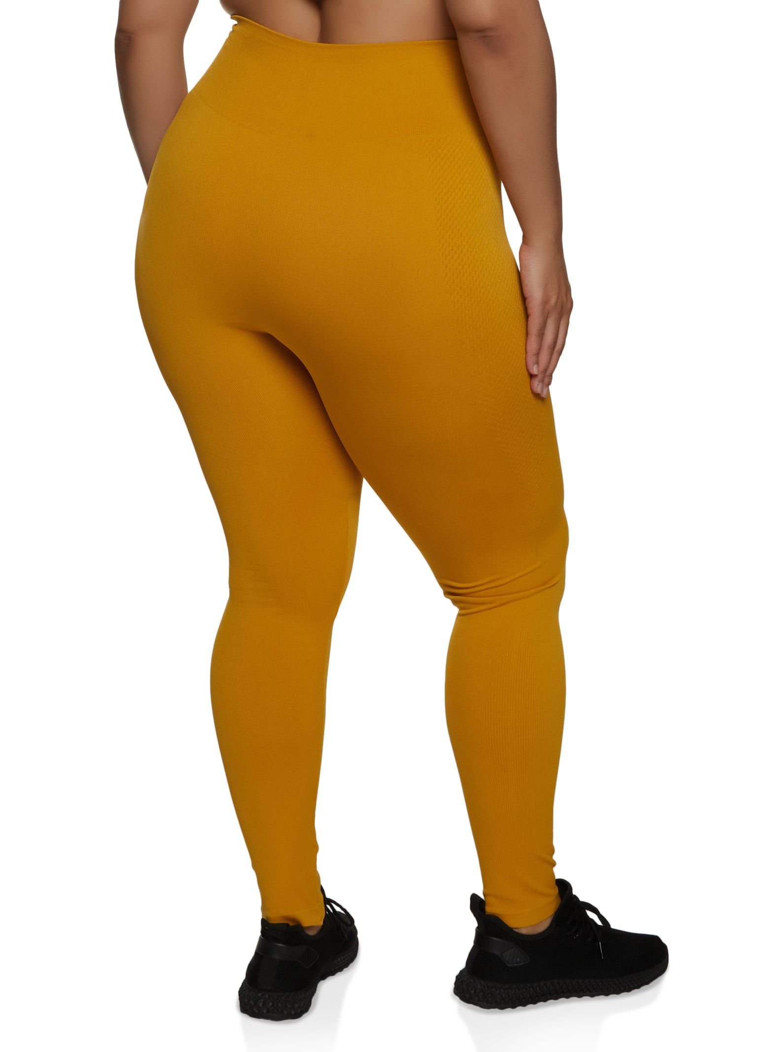 Plus Size Seamless High Waist Textured Knit Leggings sold by Rainbow product image thumbnail 2
