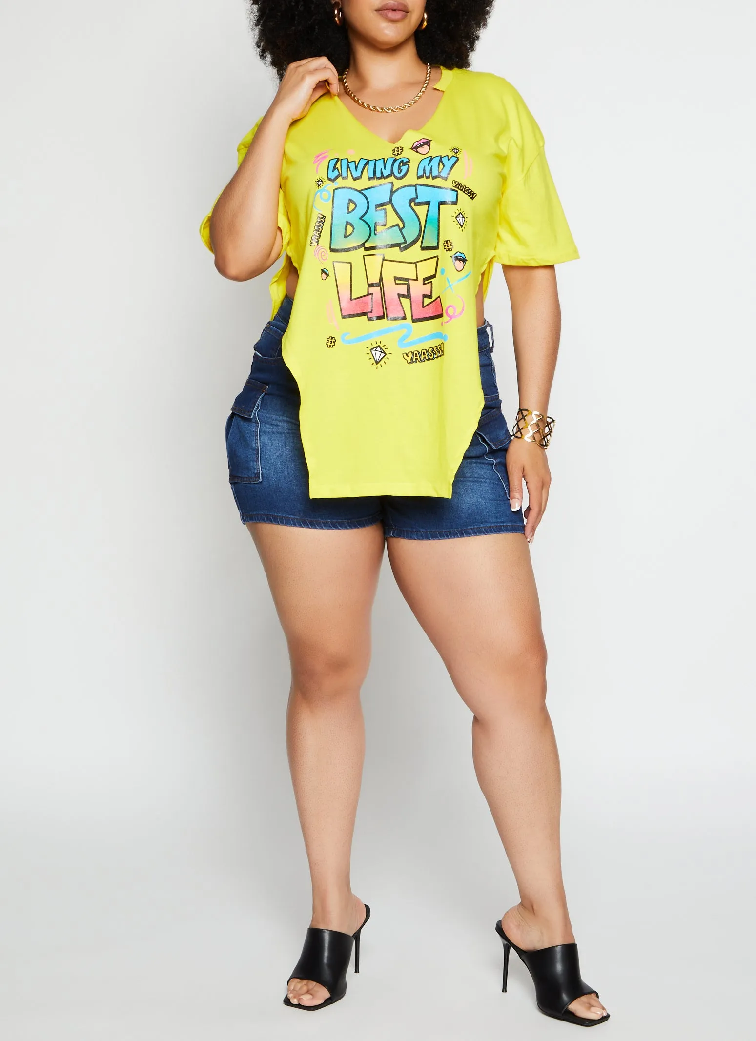 Plus Size Living My Best Life Graphic Top sold by Rainbow product image thumbnail 2