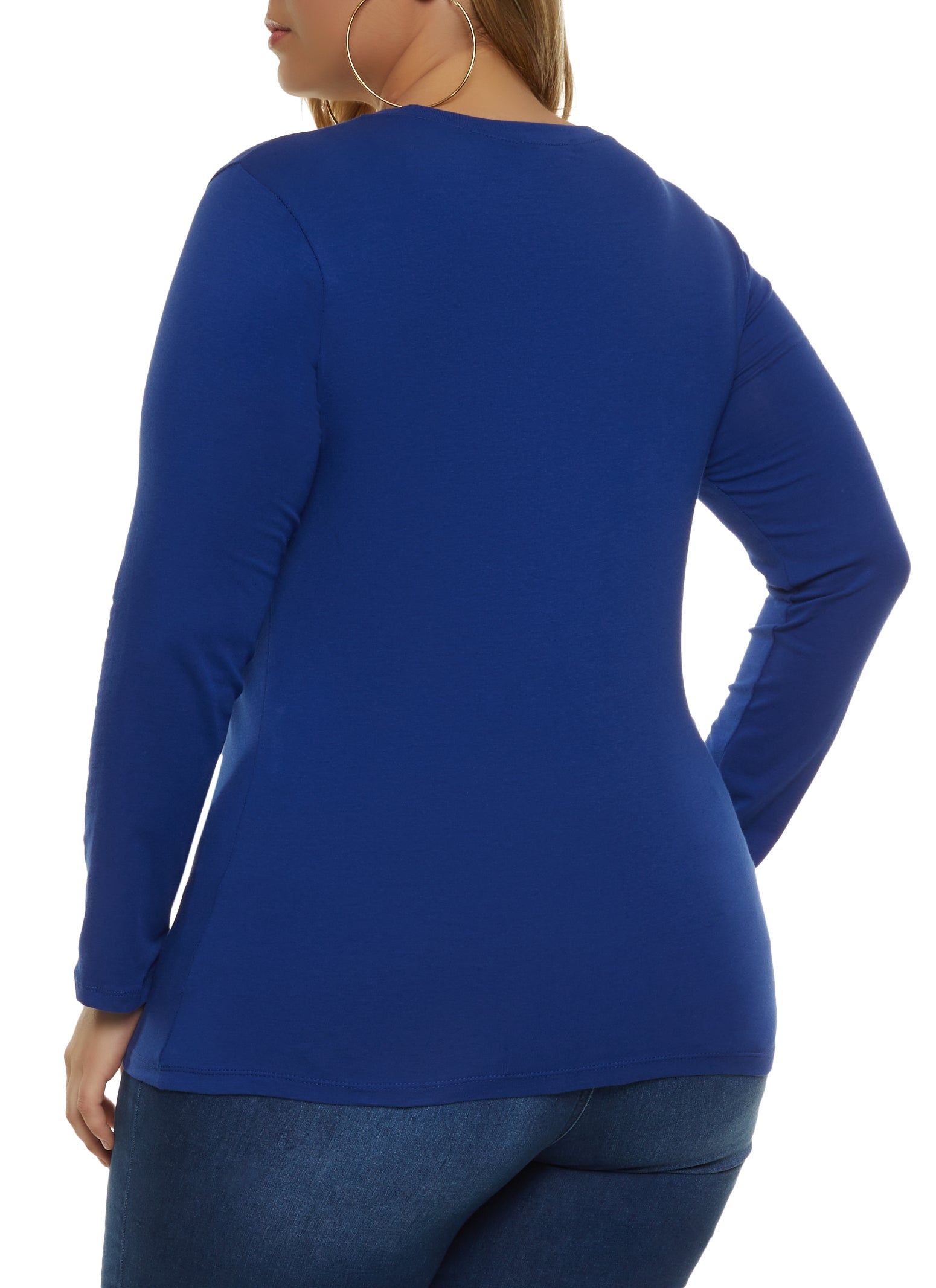 Plus Size Basic Crew Neck Long Sleeve Tee sold by Rainbow product image thumbnail 2