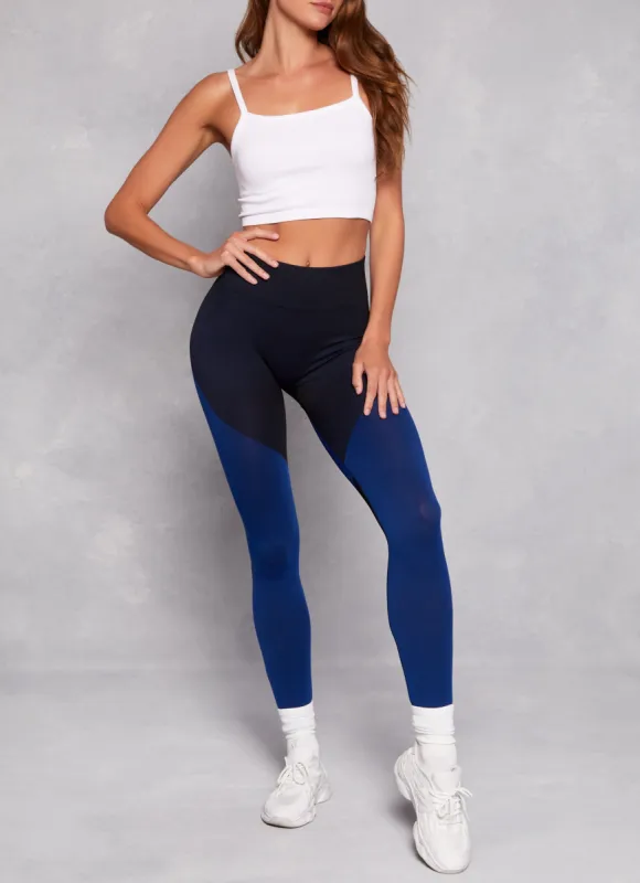 Ribbed Color Block High Waist Leggings sold by Rainbow