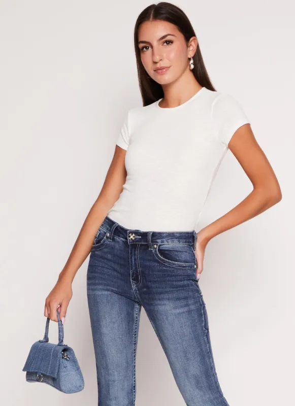 Basic Ribbed Crew Neck Tee sold by Rainbow