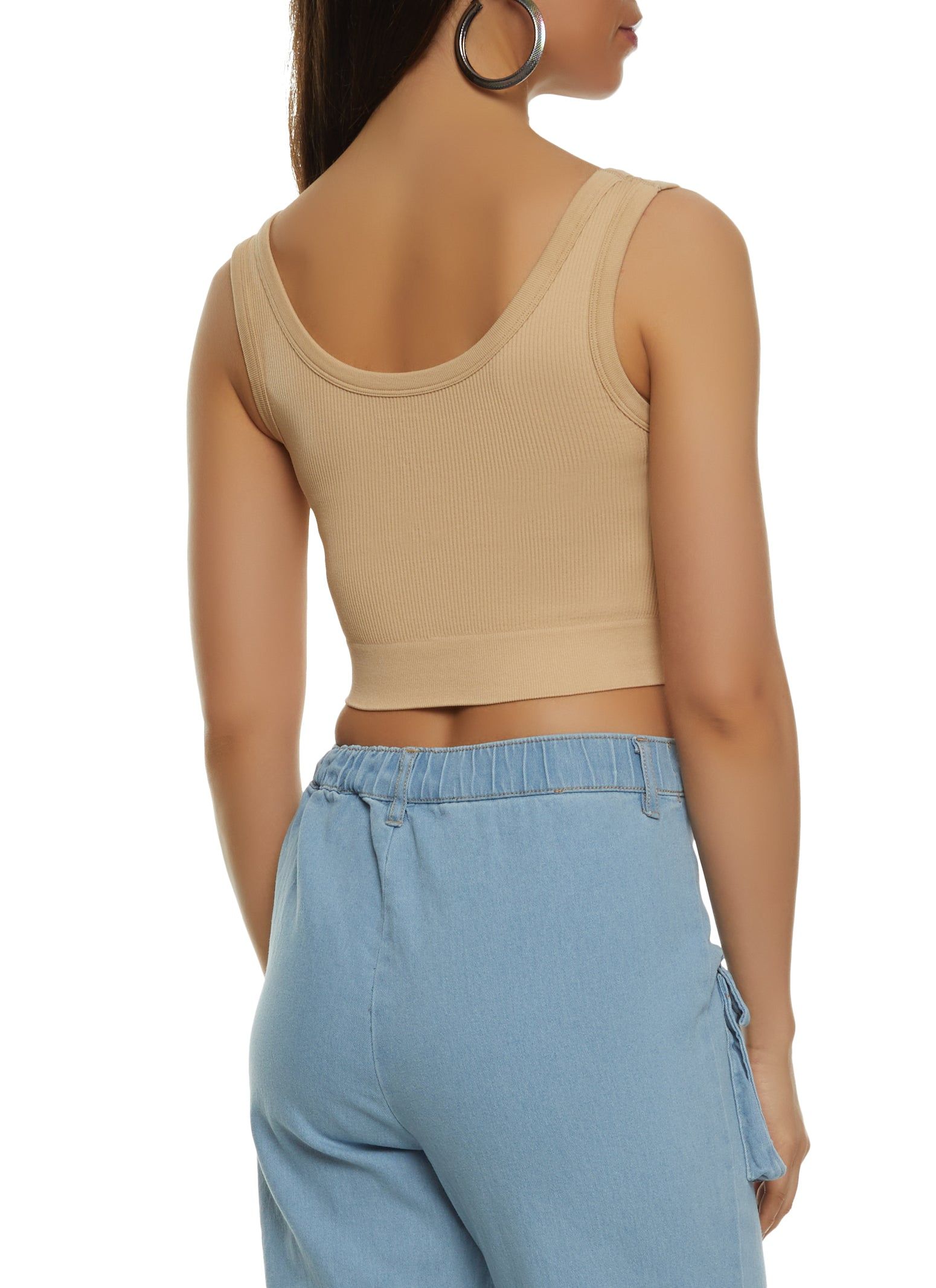 Ribbed Knit Seamless Cropped Tank Top sold by Rainbow product image thumbnail 2