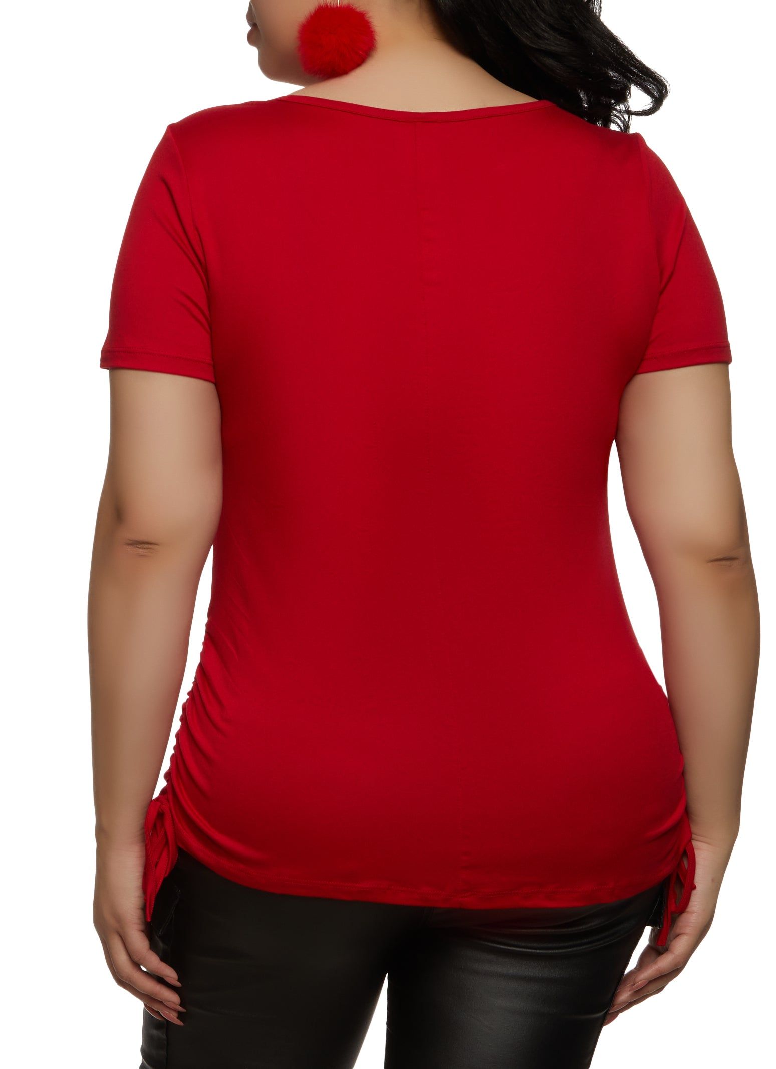 Plus Size Faith Rhinestone Ruched Graphic Tee sold by Rainbow product image thumbnail 2