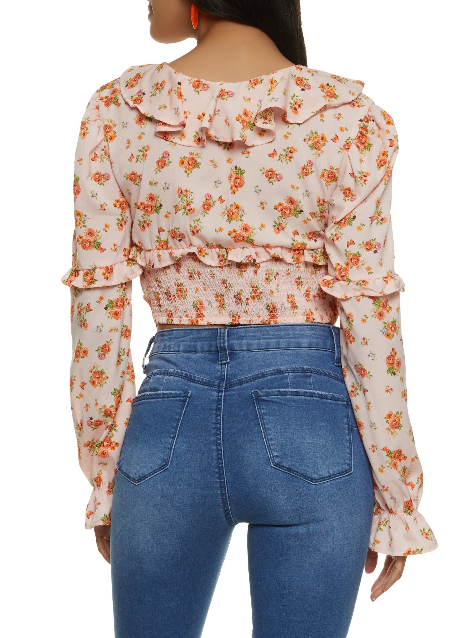 Patterned Lace Up Front Blouse sold by Rainbow product image thumbnail 2