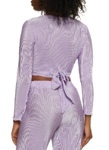 Plisse Cropped Wrap Top sold by Rainbow