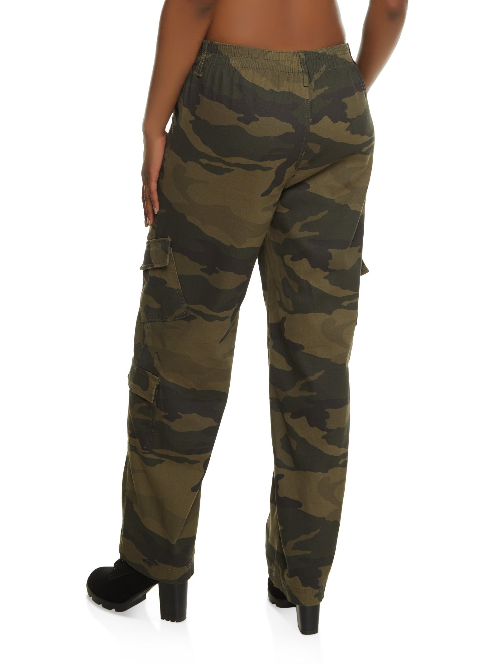 Twill Camo Wide Leg Cargo Pants sold by Rainbow product image thumbnail 3