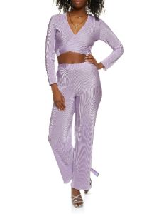 Plisse Cropped Wrap Top sold by Rainbow