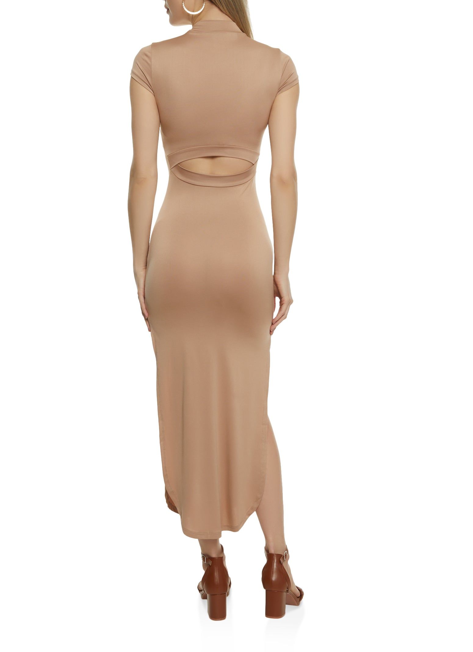 Mock Neck Cut Out Maxi Dress sold by Rainbow product image thumbnail 3