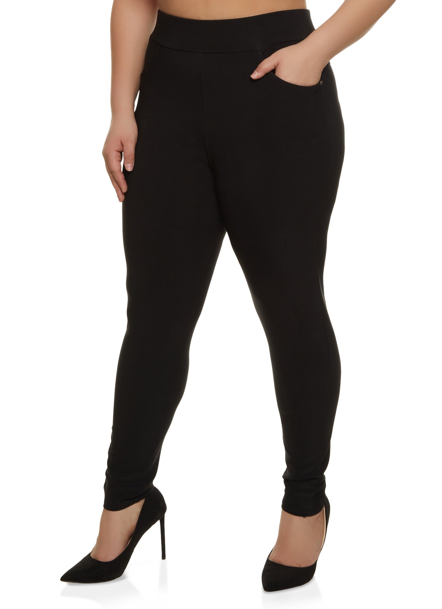 Plus Size Scuba High Waisted Pull On Pants sold by Rainbow