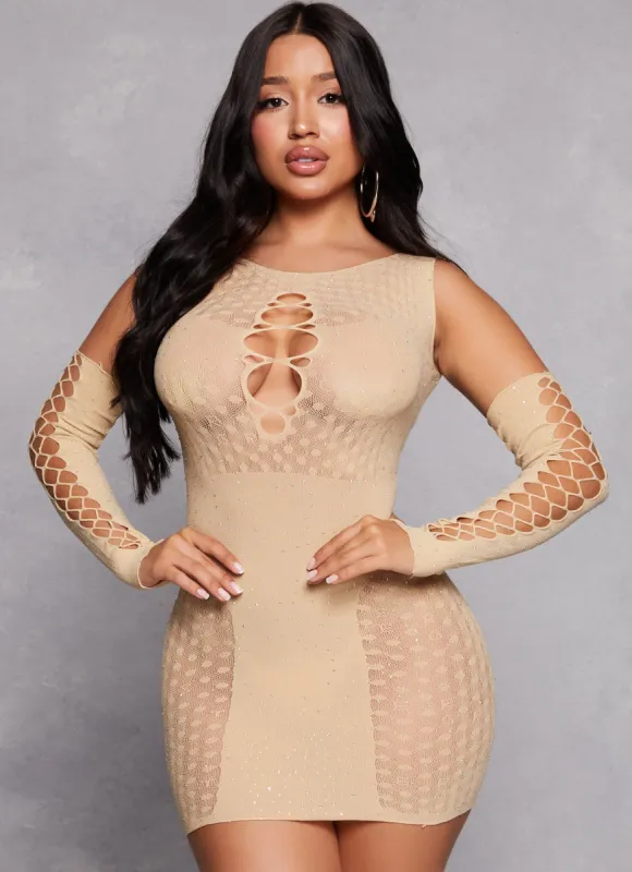 Seamless Cut Out Tank Dress with Detached Sleeves sold by Rainbow